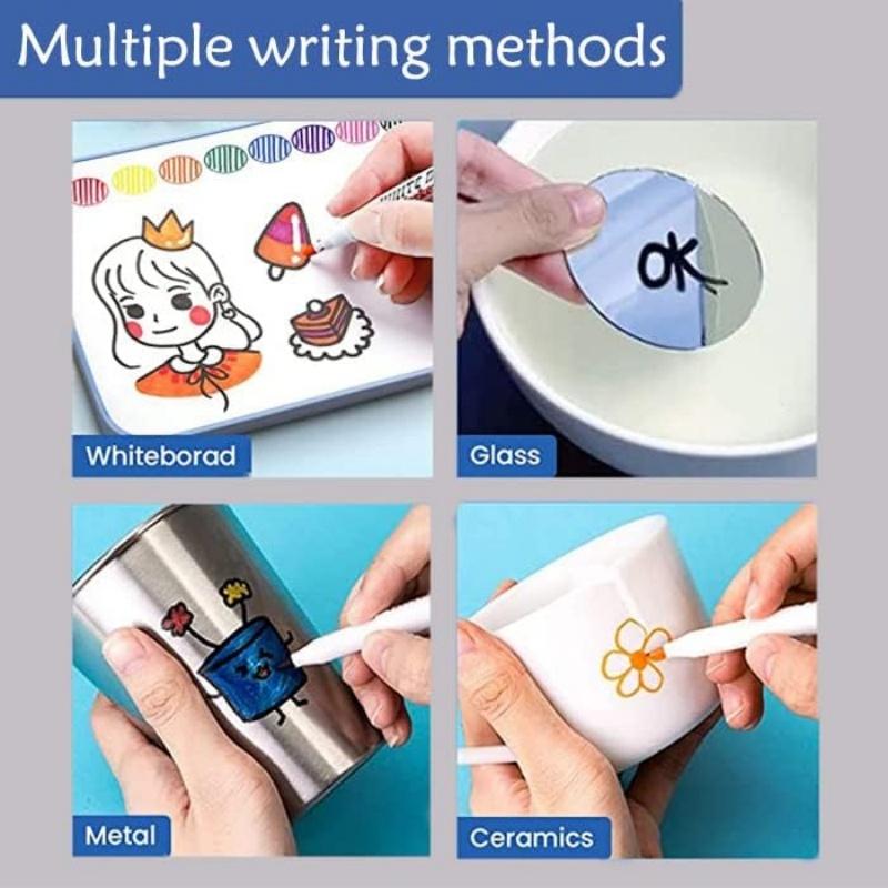 8/12 Color Magic Water Float Brush Erasable Color Graffiti Drawing Pen Student Whiteboard Marking Pen Children's Puzzle Toy Gift
