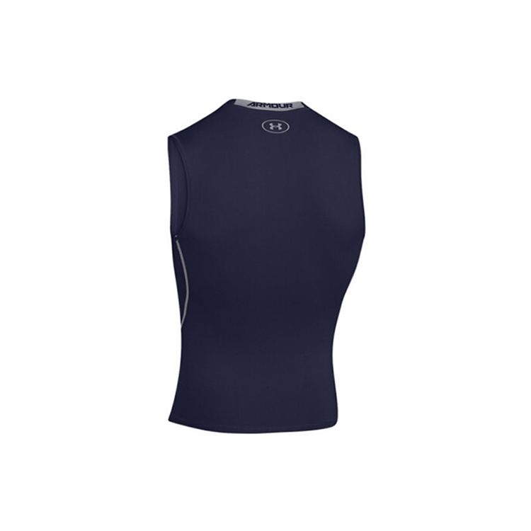 Under Armour Ua Regular Fit Breathable Compression Gym Shirt Men Tops Deep-Blue 1257469-410