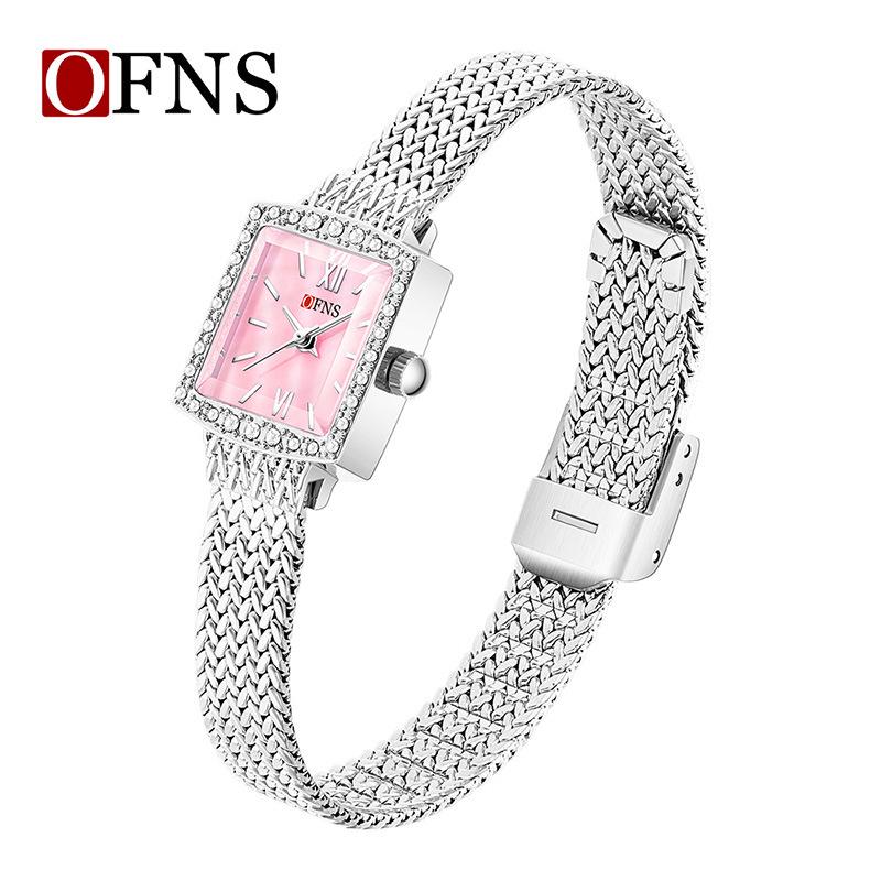 OFNS Women's Retro Quartz Watch with Wheat Ear Mesh Strap - Waterproof Ladies Wristwatch