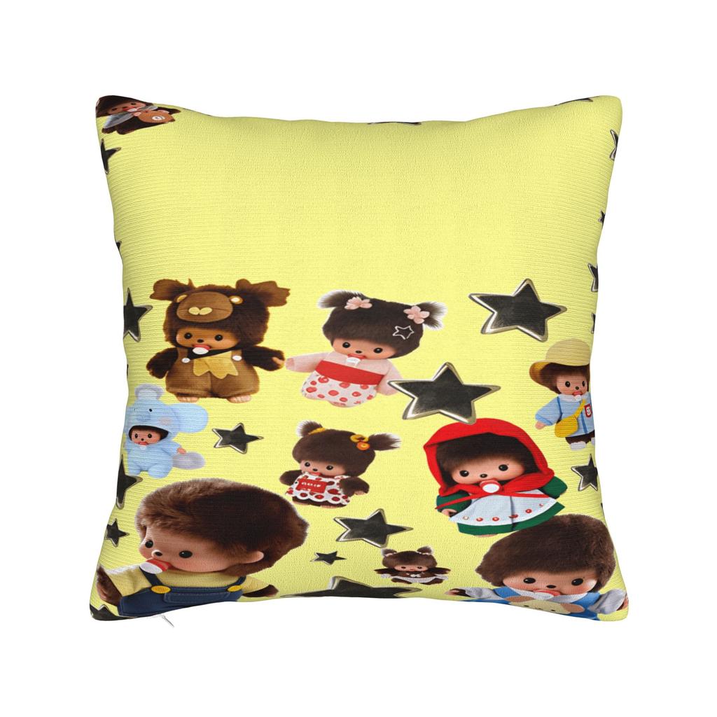 M-Monchhichis Pillowcases  Novelty Pillow Case For Sofa Car Home Decor Graphic Pillow Cover