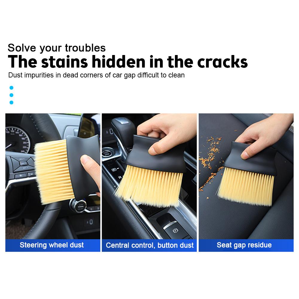 Car Air Vent Cleaner Brush Auto Air Conditioner Dust Collector Brush Cleaning Tool for Shutter Glasses Fan Auto Detail Supplies