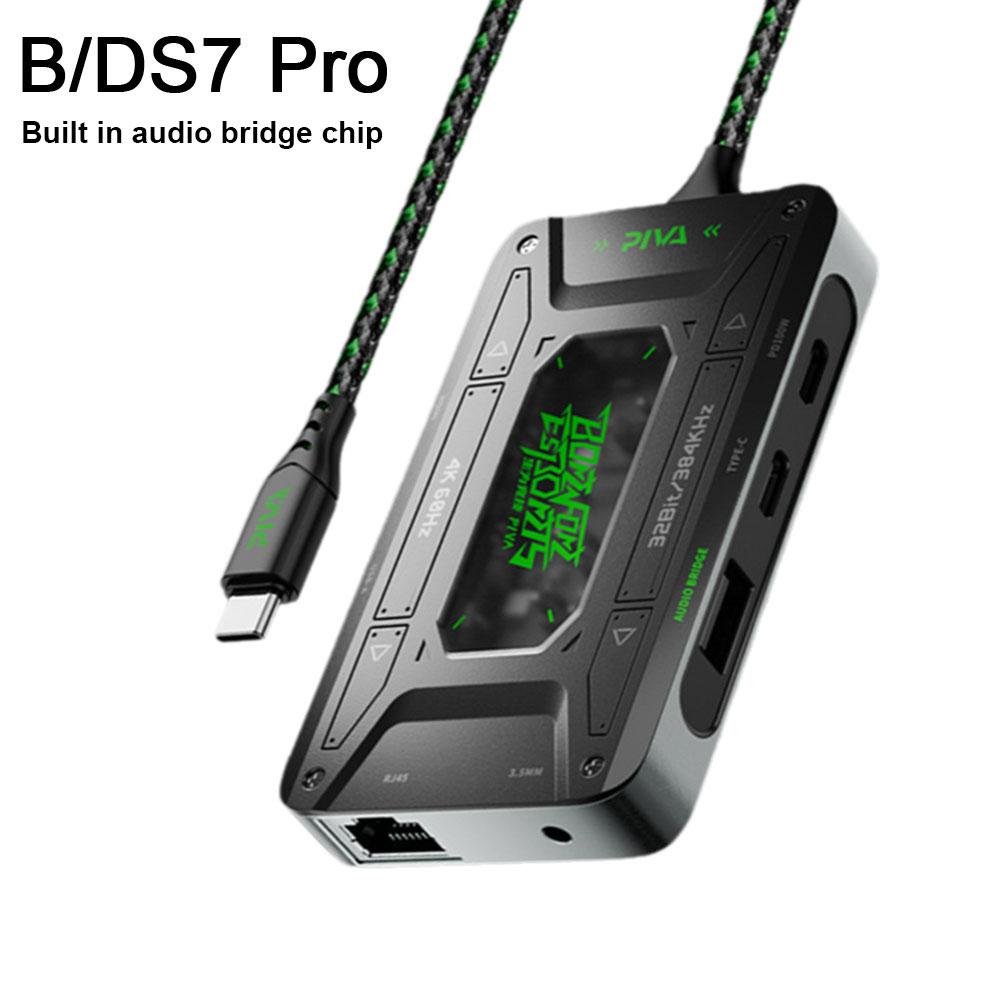 7-in-1 USB C Adapter Station Multiport Dongle Docking With 2 USB-A PD 100W USB-C Charging Port 3.5mm Ethernet Interface