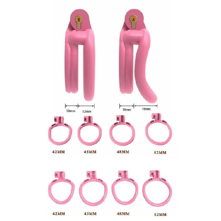 Sissy Flat Chastity Cage 3D Printed Pink Penis CB Lock BDSM Training Escape-Proof Urethral Devices Cock Cage Adult Sex Toys Gay