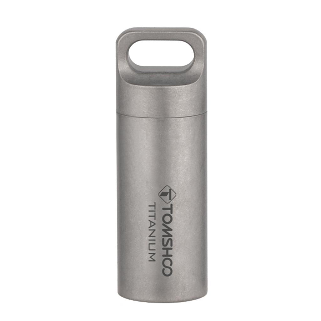TOMSHOO Portapillole in Titanio Impermeabile Mini Porta Pillole Contenitore Scatola Pillole per Viaggi Outdoor Campeggio Escursionismo flacone pillole