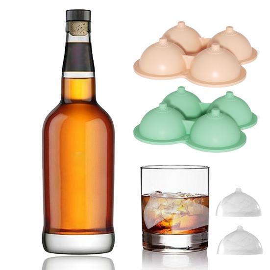 

Silicone Ice Tray Bourbon Ice Cube Molds Semi-circle Shape Leak Proof Sphere чёрный