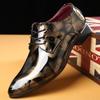 Men's Patent Leather Oxford Dress Shoes Pointed Toe Formal Business Wedding Plus Size