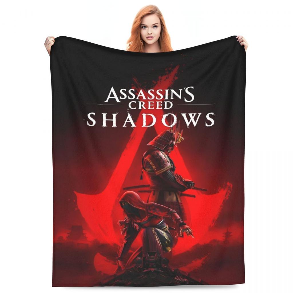 A-Assassins Creed Knitted Blanket Velvet Action Adventure Soft Throw Blanket for Bedroom Sofa Bedspread
