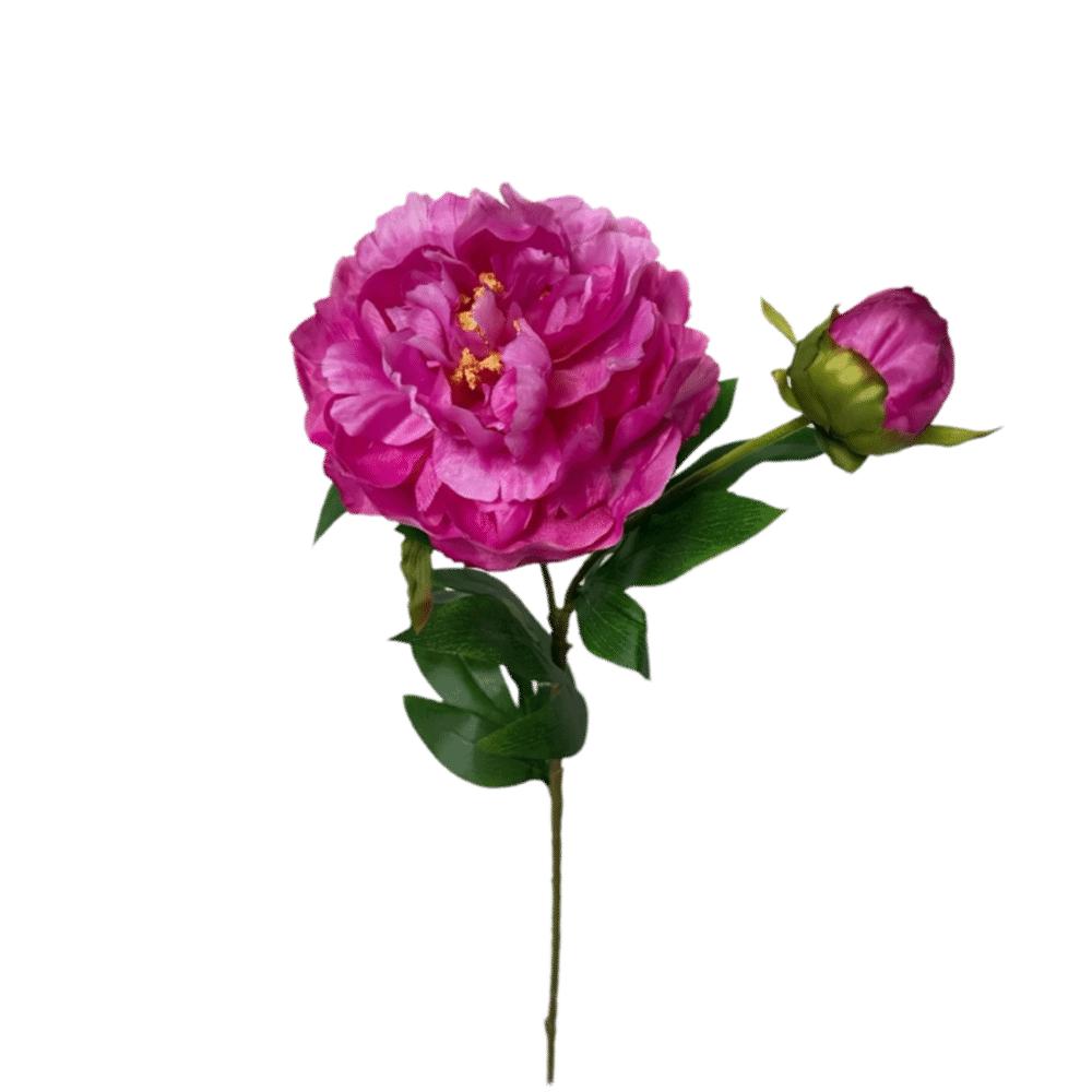 DIY 2 Head Artificial Peony Bouquet Silk Cloth Lifelike Artificial Flower Peony Flower Bundle Home Wedding Decoration