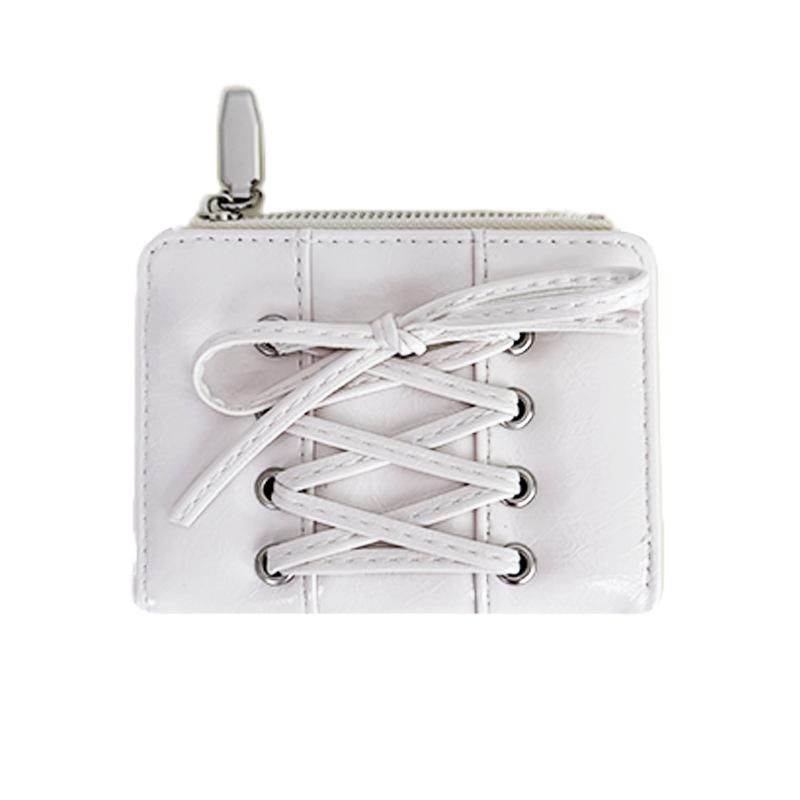 Korean Style Lace-up Bowknot Women's Short Wallet - Cute & Versatile Girly Coin Purse