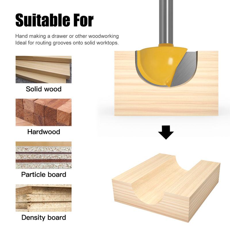 1/9pc 6mm Shank 6/8/12/16/18/20/22mm CNC okrągły nos bity okrągły nos Cove rdzeń Box router Bit Shaker Cutter Tools