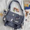 Canvas Shoulder Bag Large Capacity Crossbody Bags Youth Teenager Girls Women Harajuku Messenger Bag Student School Bags