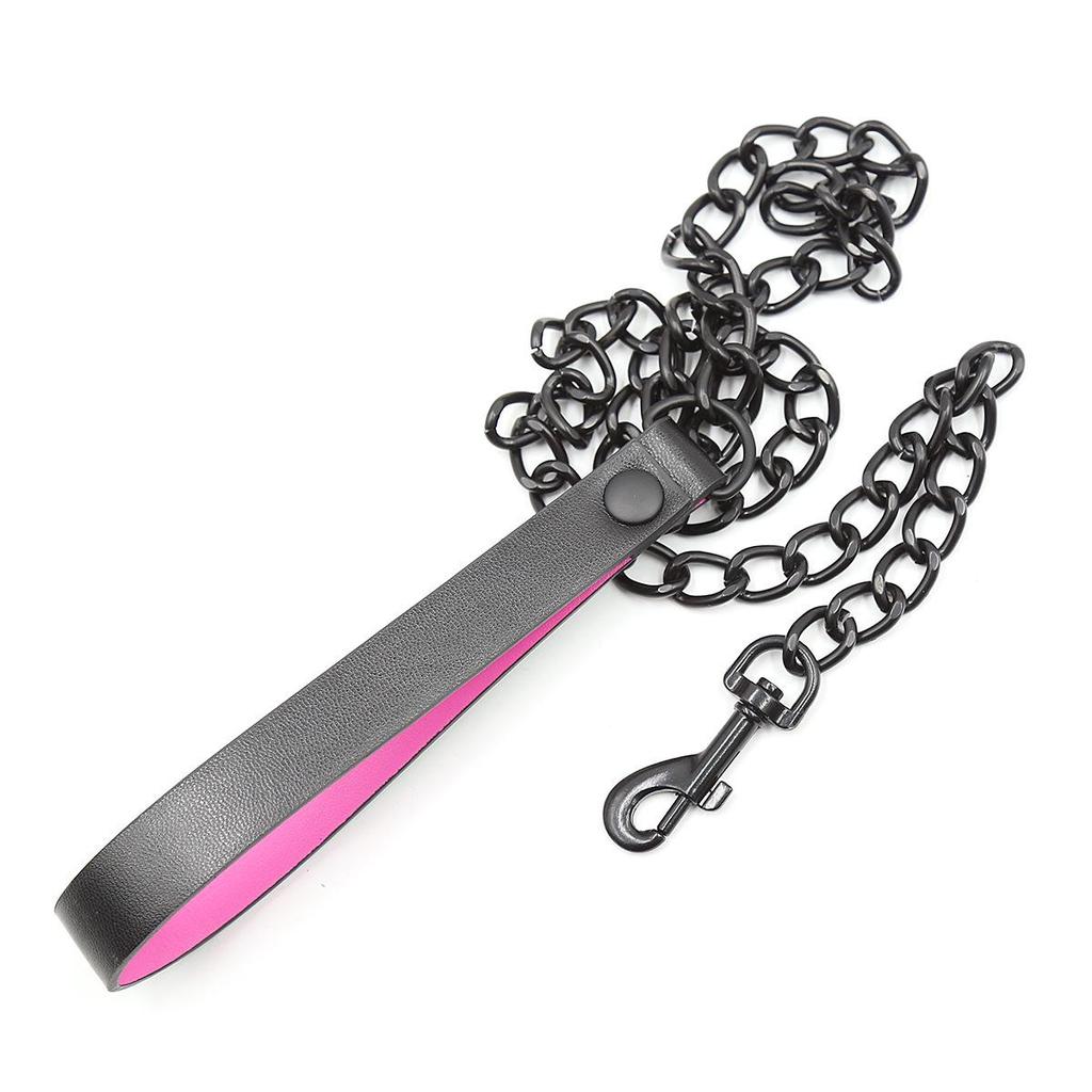 Soft PU Leather Handcuffs and Collar Set with Leash