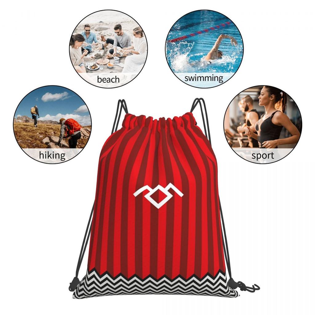 Enigmatic Zigzag Pattern From David Lynch's Cult Series Twin Peaks Backpacks Drawstring Bundle Pocket Sports Bag Book Bags