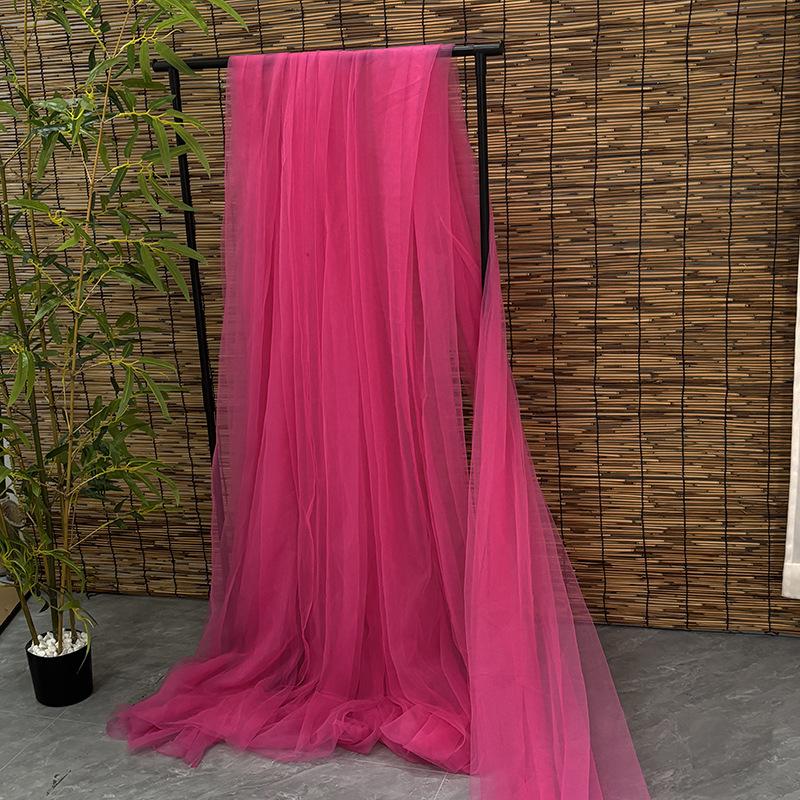 Light Pink Cherry Blossom Gauze Curtain with Pink Jade and Pink Bean Paste Highlights - Swiss Mosquito Net Yarn for Beauty Salon Ceiling.