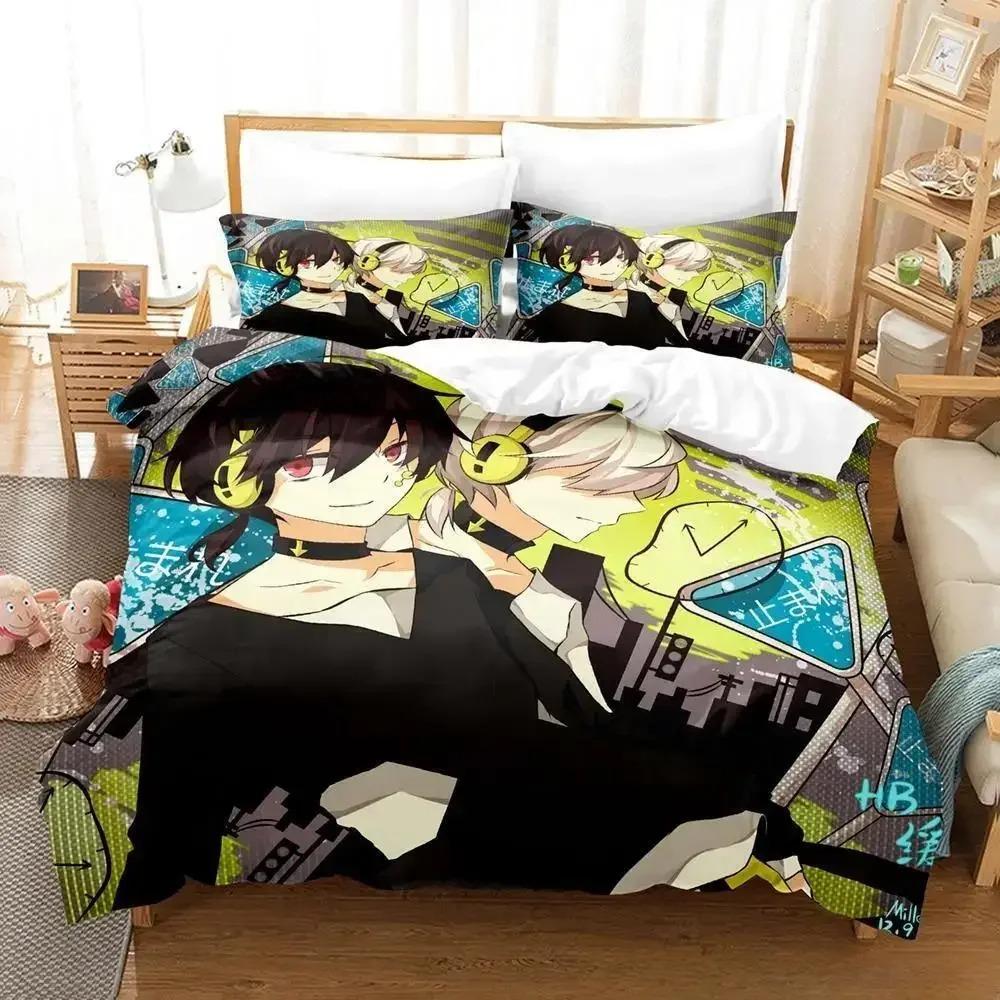 Kagerou Project Bettwäsche-Set, Einzelbett, Doppelbett, Queensize-Bett, Kingsize-Bett, Bettbezug-Set für Erwachsene und Kinder, 3D-Anime-Bettlaken-Set