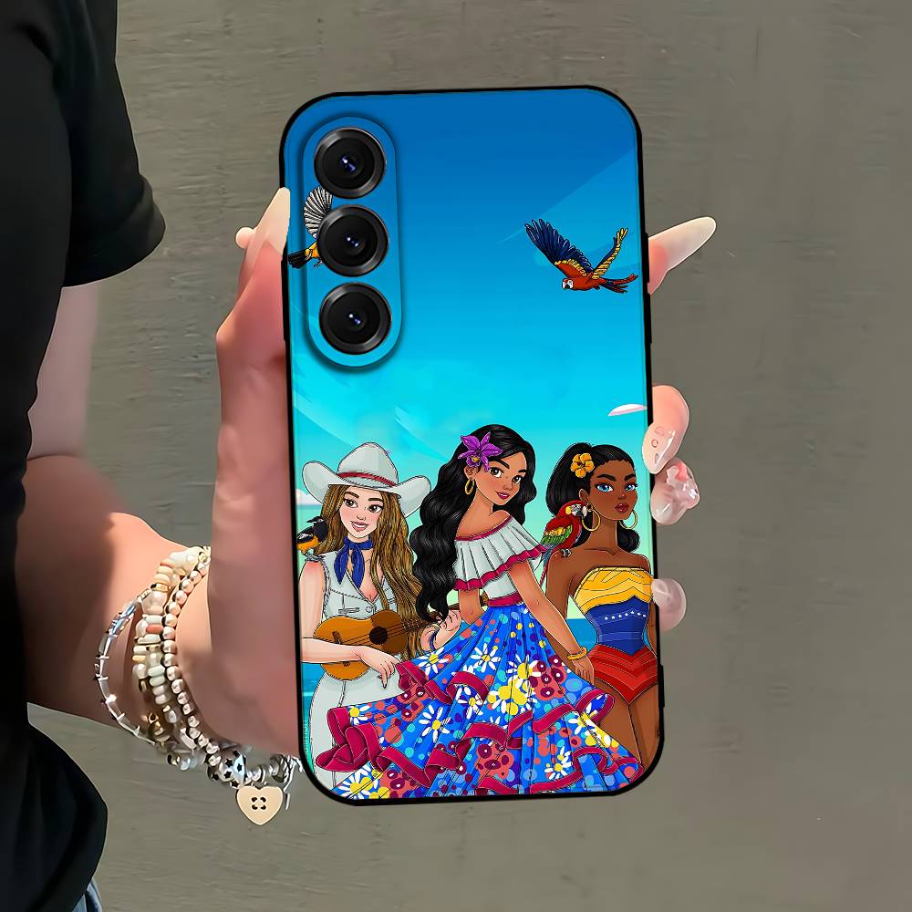 Venezuela Aesthetic Art Phone Case Silicon Phone Case For Samsung S24, S25 S22,S30,Note20,Lite,Ultra,Shockproof, Black,Case
