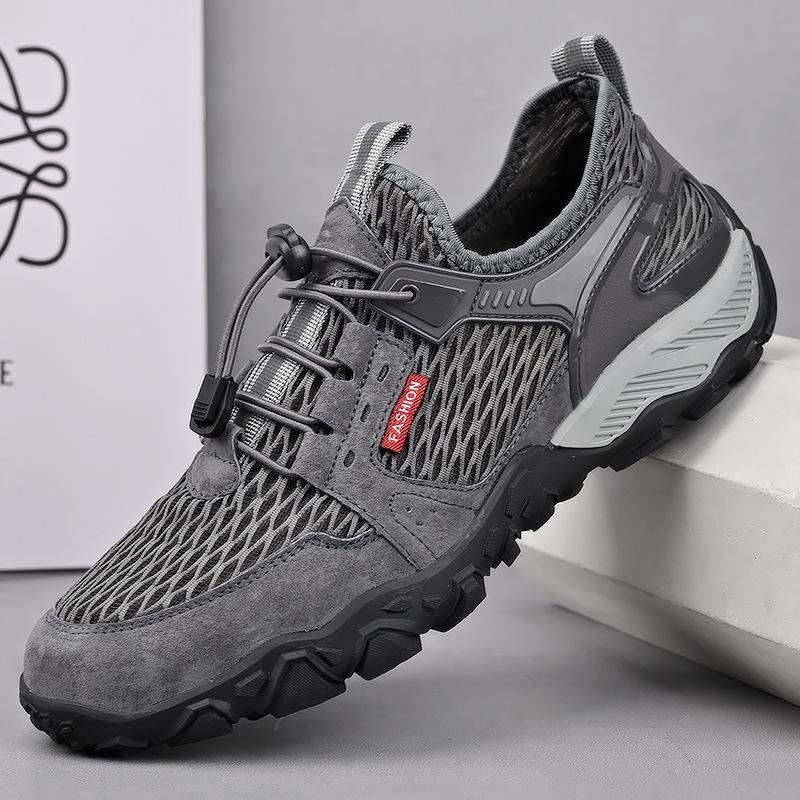 Summer mesh men's shoes sports casual shoes mesh breathable mountaineering outdoor lightweight mesh shoes men's breathable casual shoes