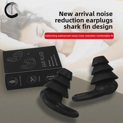 Tappi per Orecchie Impermeabili in Silicone a Pinna di Squalo per Riduzione del Rumore, Studio, Sonno e Nuoto
