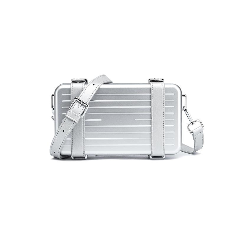 Модная персонализированная сумка на плечо в форме багажа, маленькая квадратная сумка с жестким корпусом, креативная классическая сумка кроссбоди, подарки серебряный