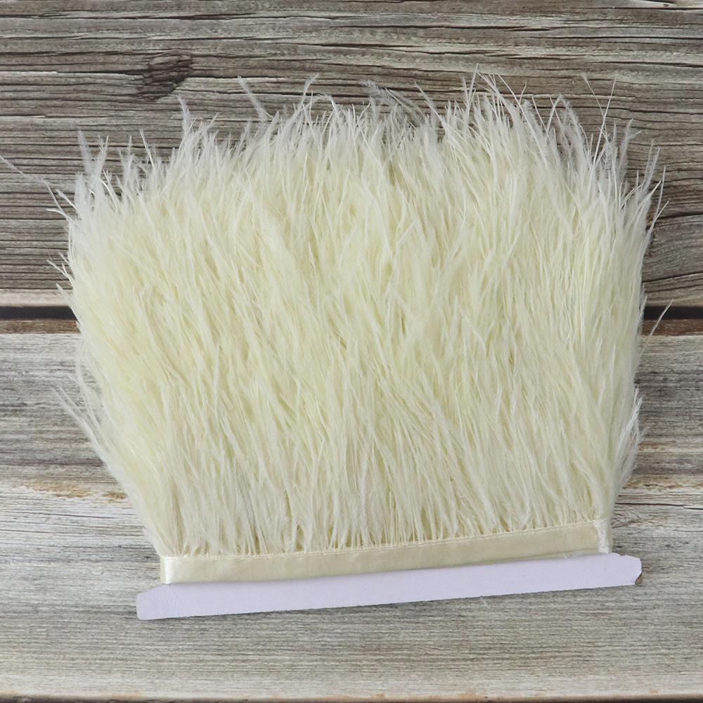 1 Meter Ostrich feather Trim Ribbon Dyed Various Long Ostrich Fringe 8-10CM feathers for crafts Dress/skirt Sewing Accessory