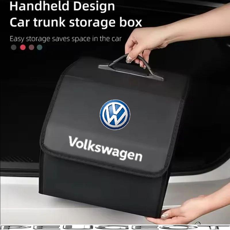 Car Trunk Storage Box Organizer Stowing Tidying Container Bag For VW Scirocco Jetta Beetle Golf Passat B6 Polo Tiguan CC Hub Cap