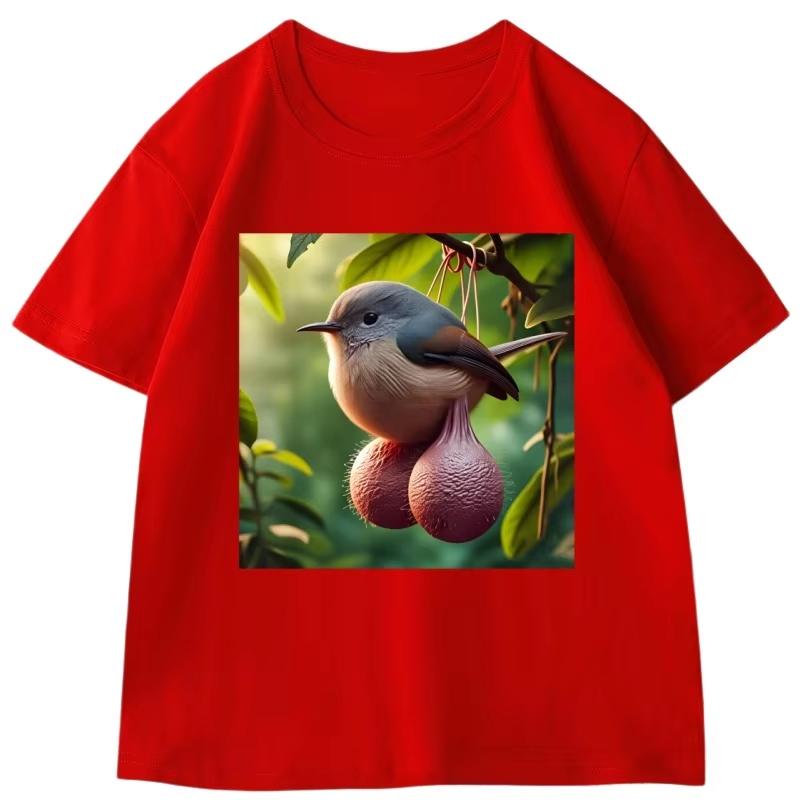 Ball Bird Gag Hoodie Men Women Fun Roundneck Loose Shortsleeve Tshirt Streetwear Casual Highquality Tshirt Y2k Ins Clothes