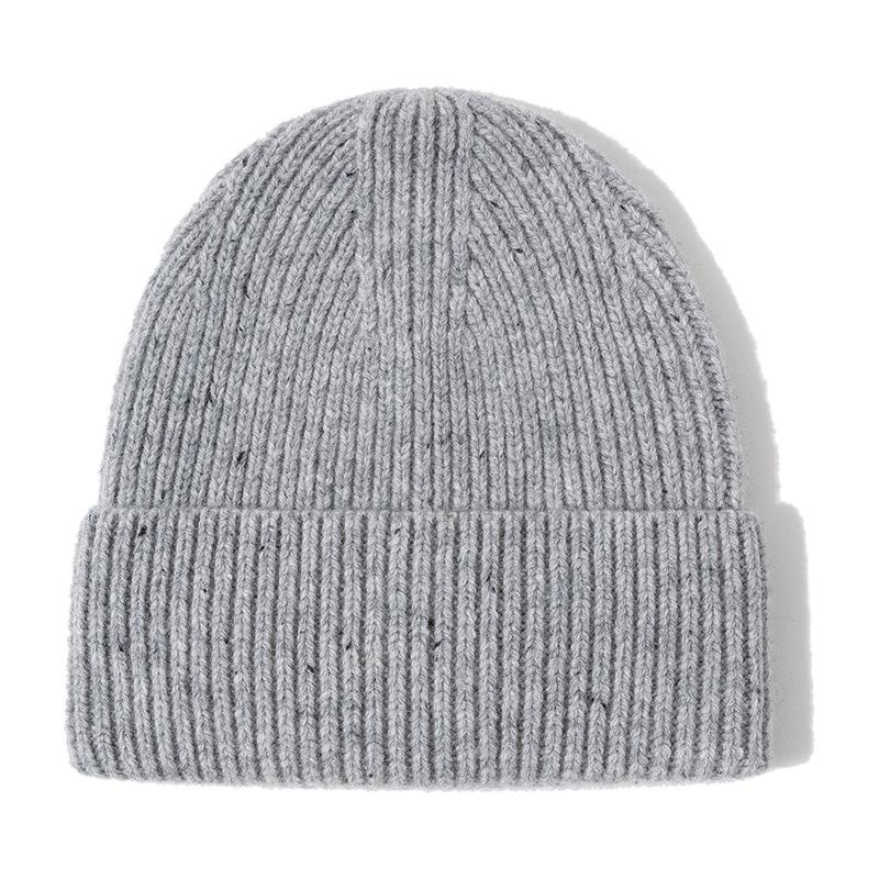 Classic Ribbed Knit Beanie-Unisex 100% Wool Hat for Autumn/Winter Business & Travel One Size Fits Most