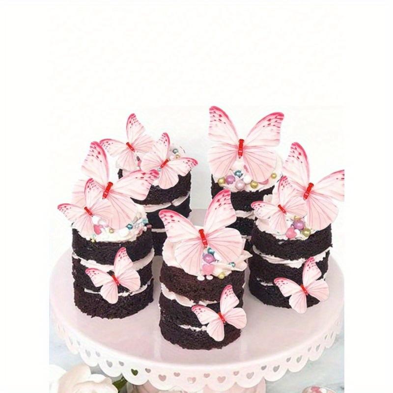 48 Pcs Edible Butterflies For Cake Decorating, Wafer Paper Butterfly Cake Topper Butterfly Cupcake Decorating For Wedding Birthday Anniversary Flower