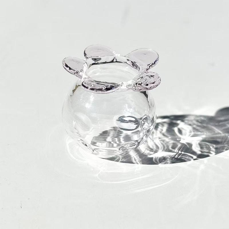 Handcrafted Floral Sculpture Hand-blown Glass Flower Bouquet Vase Mini Floral Decoration For Home Room Handmade Simulation