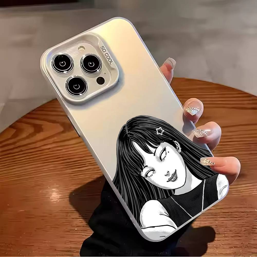 HOT Comics T-Tomie Phone Case Color Silver Shell For IPhone 17 16 15 14 13 12 11 Pro Max Plus