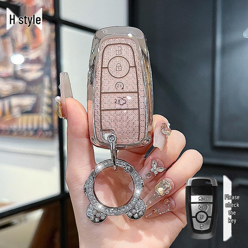 Luxury Key Cover for Ford Mondeo, Edge, Explorer, and Escort Models.