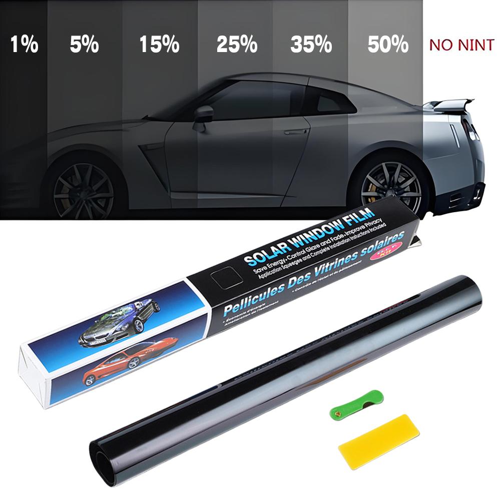 

1 Roll Car Window Tint Film 1/5/15/25/35/50 Percent Black Car Window Foils Tinting Film Glass Summer UV Protector Sticker Films 35 Percent