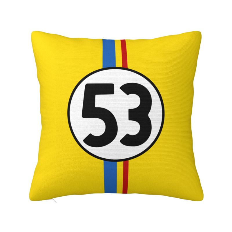 Herbie 53 Classic Racing Car Logo Cushion Cover Soft Polyester Throw Pillow Case For Sofa Car Seat Decoration Bedding Pillowcase