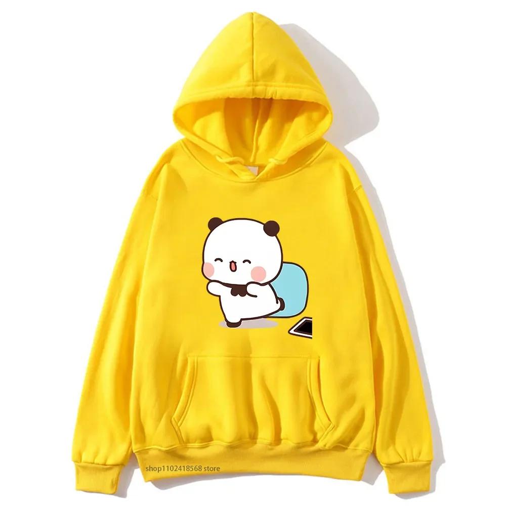 Cute Dudu Is Welcome Home Bubu Hoodies for Women Cute Panda Bears Sweatshirts Couple Clothes Men Kawaii Girls Pullover