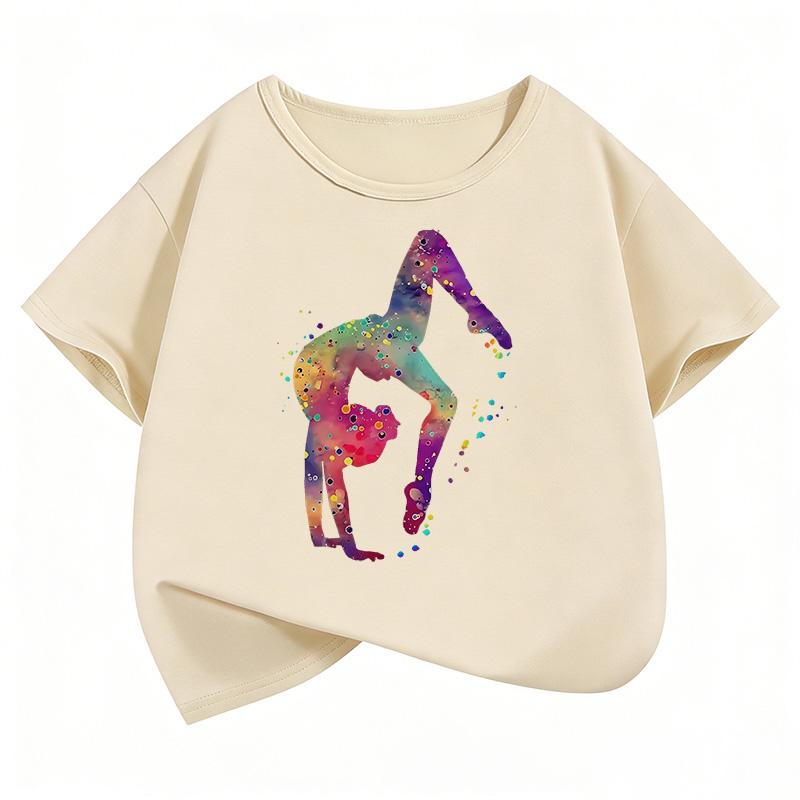Funny Dance Girl Design Printed T Shirts Short Sleeve Fashion Kids Childrens Tshirt Girls Summer Spring Casual Top Tee
