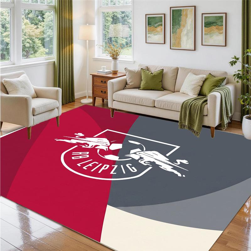 RB Leipzig Football Design Crystal Velvet Rug Soft Decorative Mat for Bedroom Entrance