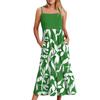 Damen Long Beach Casual Elegant Spaghettiträger Maxikleid Floral Low-Key Fließendes Bohemian Kleid