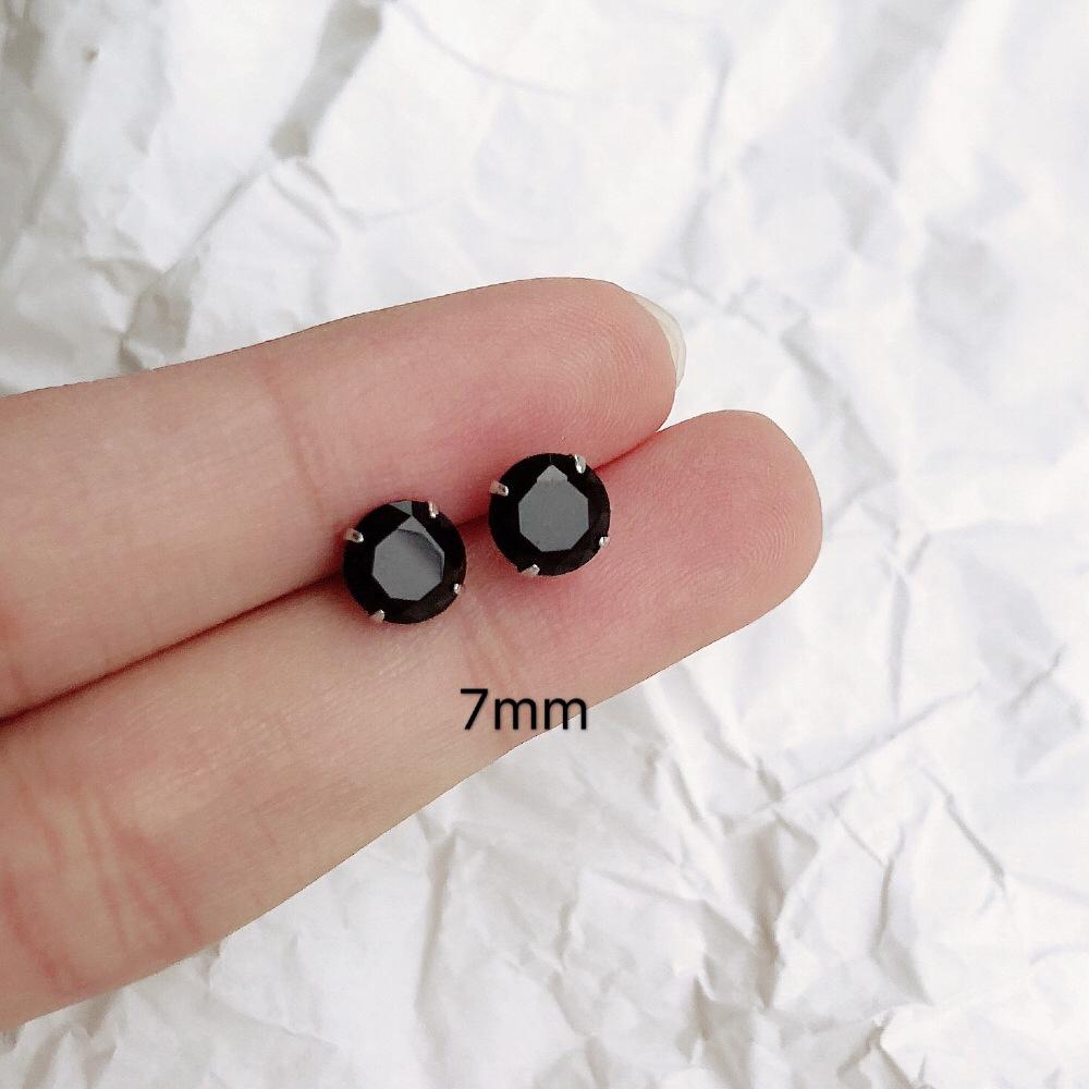 925 Silver Jewelry Women Fashion Cute Tiny Clear Crystal CZ Stud Earrings Gift for Girls Lady