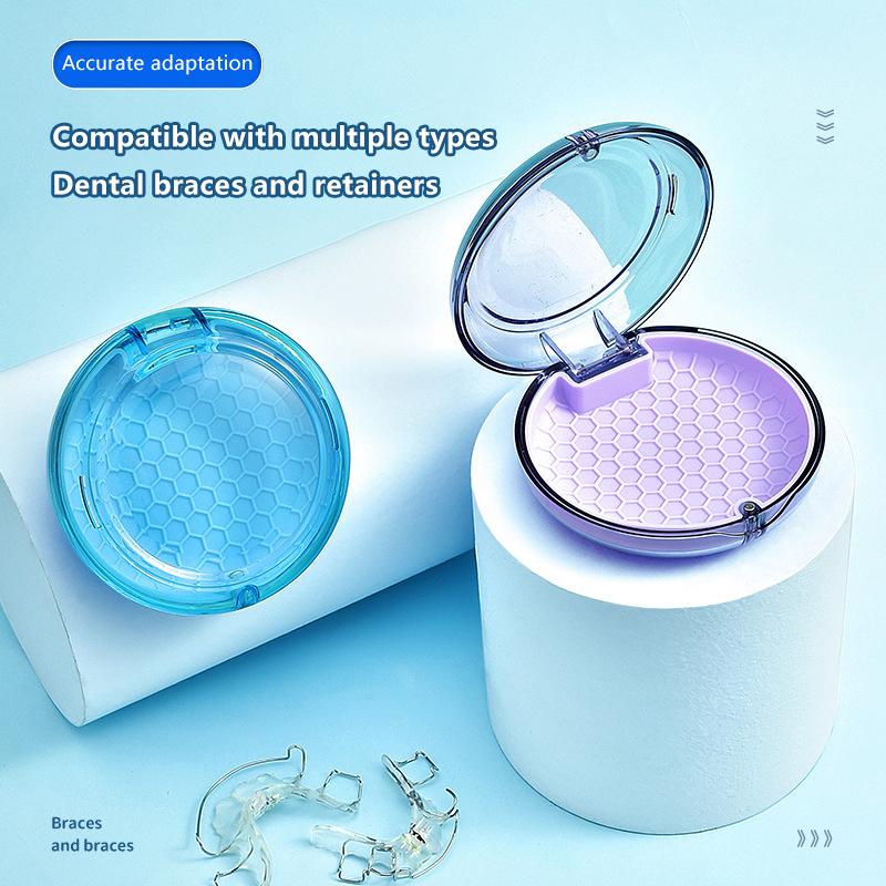 Portable Denture Tray Box Dental Retainer Box Teeth Aligner Braces Box Teeth Container Denture Box False Teeth Protective Case