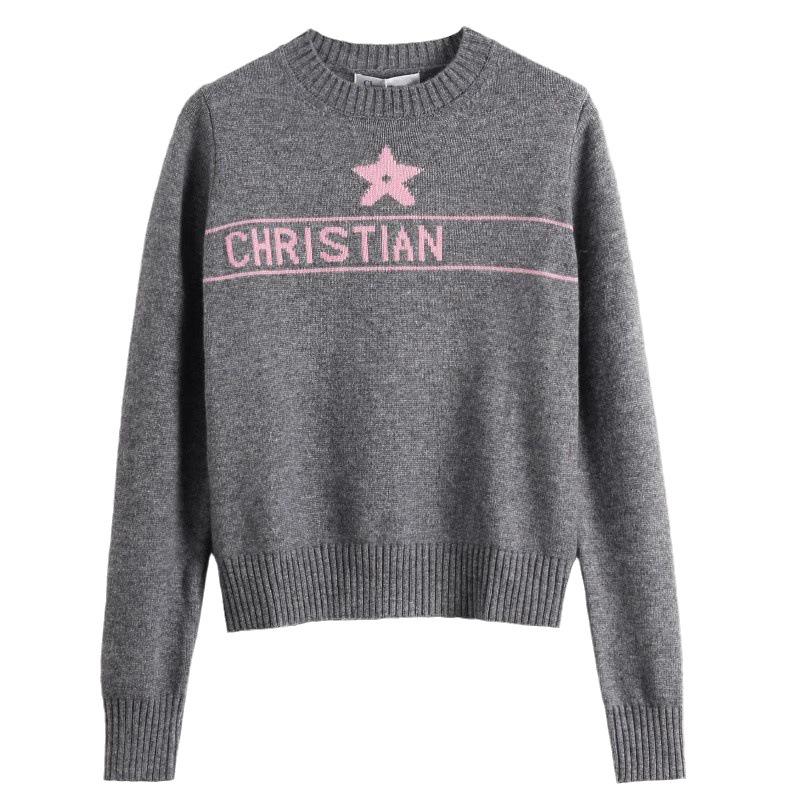 Navy Style Short-Sleeve Star Sweater Jacket - Women's Autumn/Winter Loose Fit