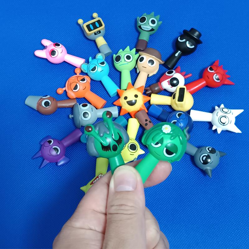 24Pcs 4.5Cm Funny Sprunki Figuras Model Pvc Sprunki Game Action & Toy Figuresgiving Game Fans Birthday Gifts