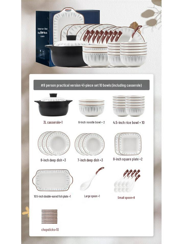 Modde Lanka Mist 41-Piece Porcelain Dinnerware Set
