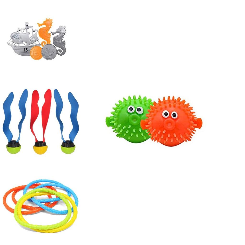 Colorful Kids Diving Toy Set With Water Rings Torpedo Pool Fun For Ages 3 To 6 Years