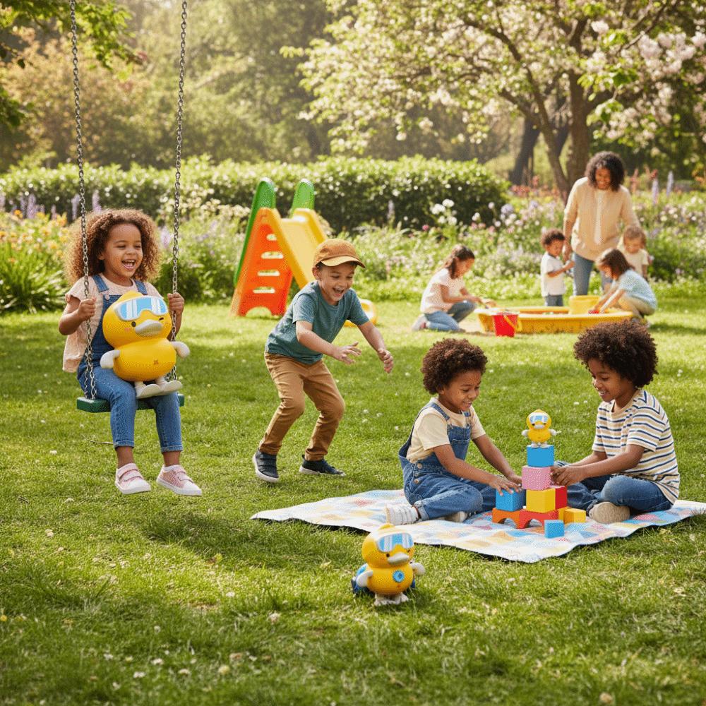 Plastic Material Skiing duck toy Yellow Duck Jumping Duck Toy Clockwork Duck Toy  Desktop Companion