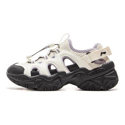 Li Ning Classic Fashion Velcro Versatile Retro Thick Sole Height Increasing Non-Slip Breathable Wear-Resistant Creek Shoes Women Shoes AGUV020-2