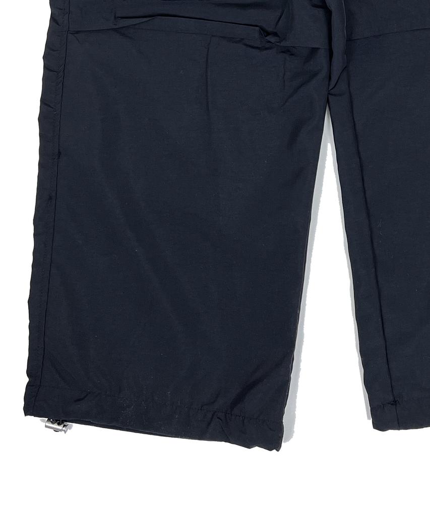 SK8ER ROCK Knee Tuck Cargo Nylon Wide Pants Black