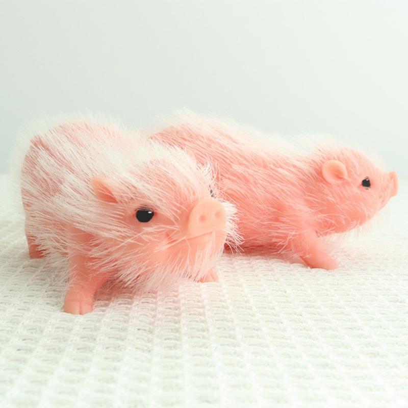 Durablity Silicone Piggy Doll Thoughtful Gift for Kids Animals Lover for Bedroom Play Companionship Animal Model
