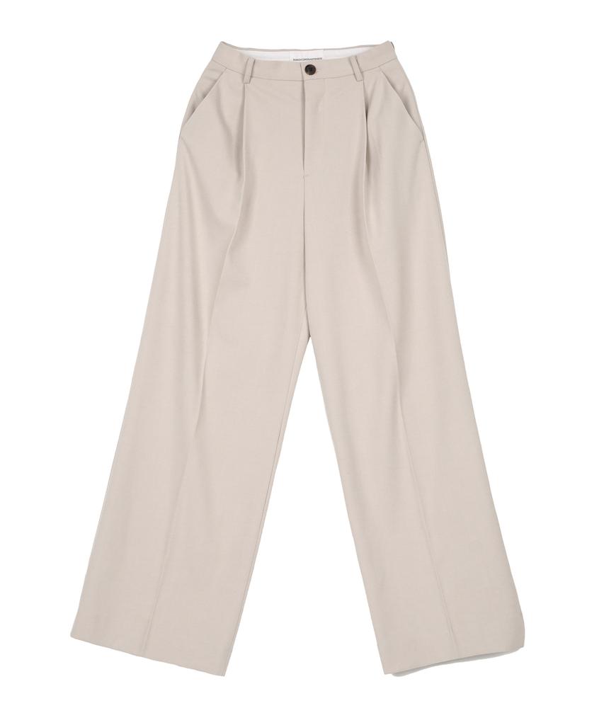 HARDCORE HAPPINESS Classic Single-Pleat Maxi Wide Slacks_Light Beige