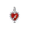 Valentine'S Daycopper Couple Love Heart Flower Romantic Lover Wedding Charm Bead Fit Original Bracelet Necklace Diy Jewelry