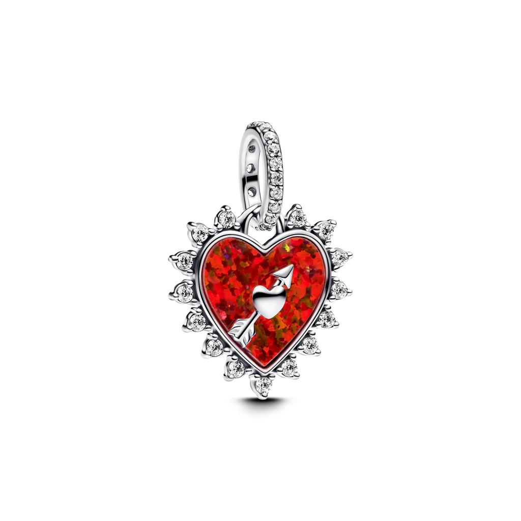 Valentine'S Daycopper Couple Love Heart Flower Romantic Lover Wedding Charm Bead Fit Original Bracelet Necklace Diy Jewelry